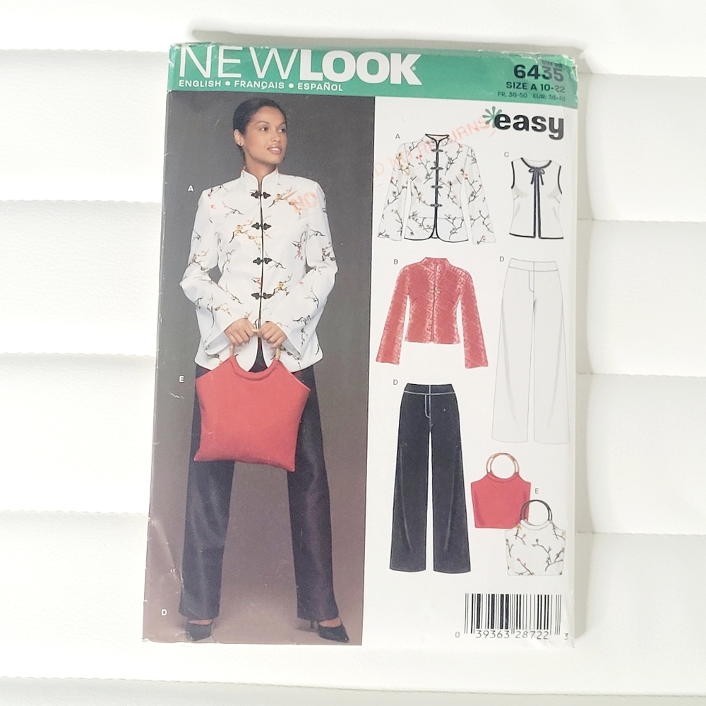 New Look Sewing Pattern 6435 Misses Size A 10-22 Outfits Bags Uncut